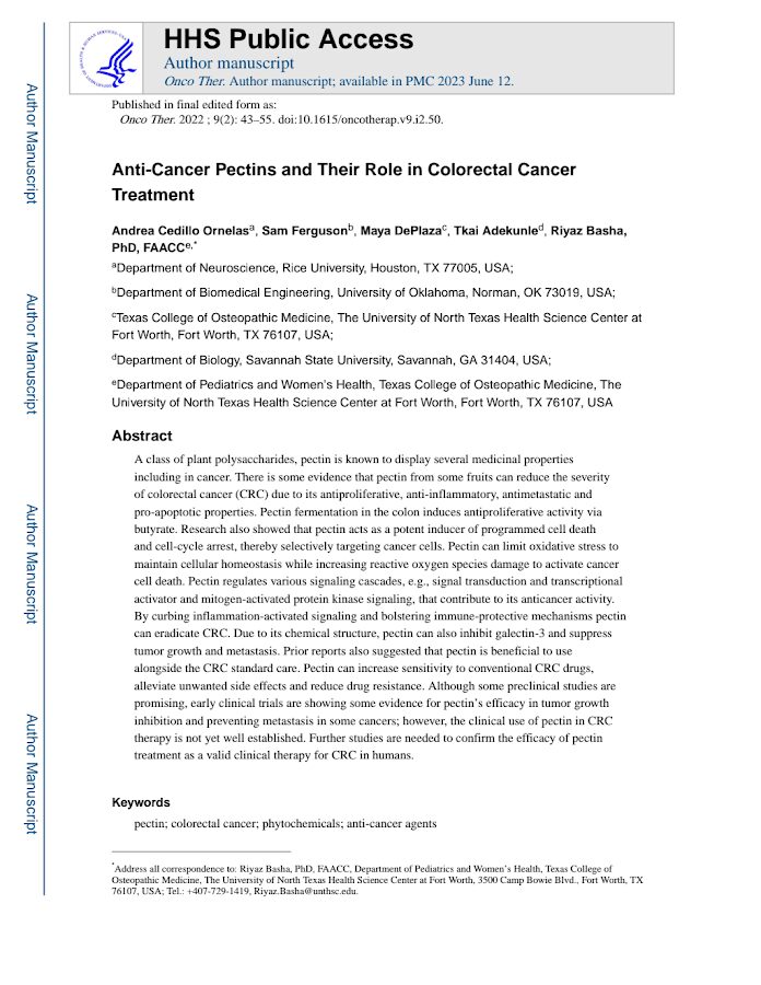 MCP – Anti-Cancer Pectins and Their Role in Colorectal Cancer Treatment