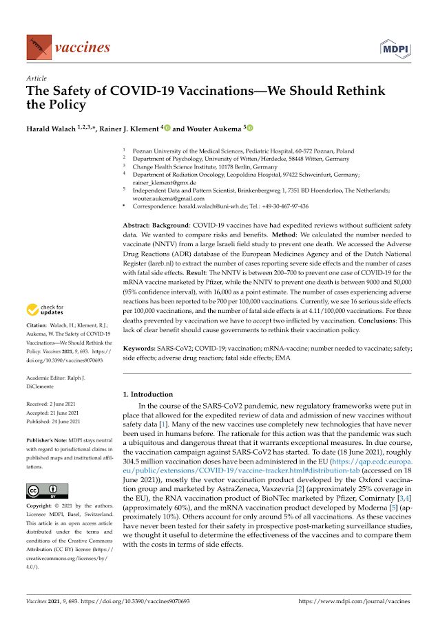 MDPI – The Safety of COVID-19 Vaccinations —We Should Rethink the Policy
