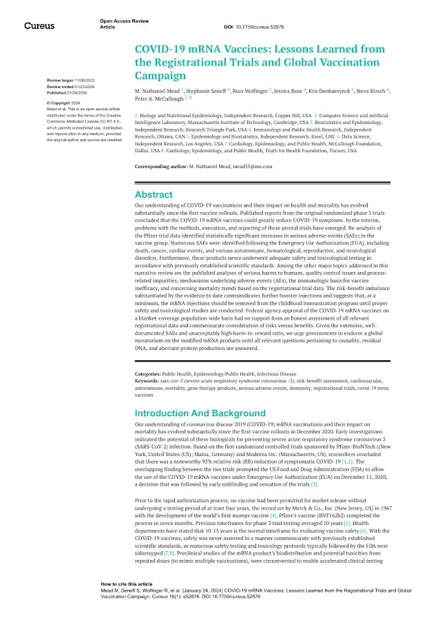 Cureus – COVID-19 mRNA Vaccines Lessons Learned from