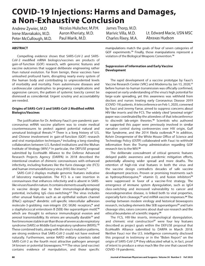 JAPS – COVID-19 Injections: Harms and Damages, a Non-Exhaustive Conclusion