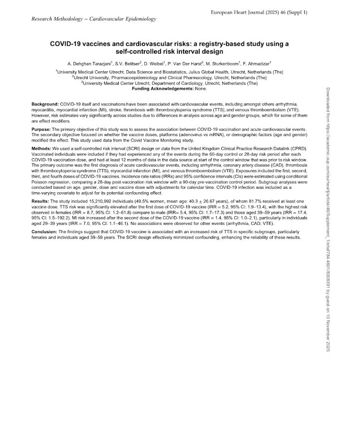 Cardiovascular Epidemiology – COVID-19 vaccines and cardiovascular risks-2025