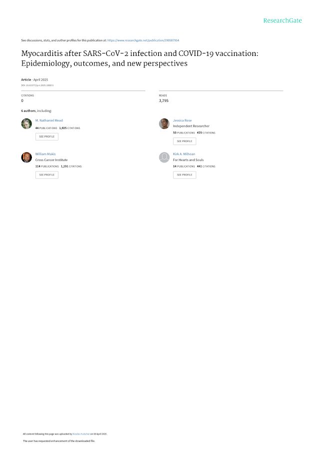 ResearchGate- Myocarditis after SARS-CoV-2 infection and COVID-19 vaccination-2025