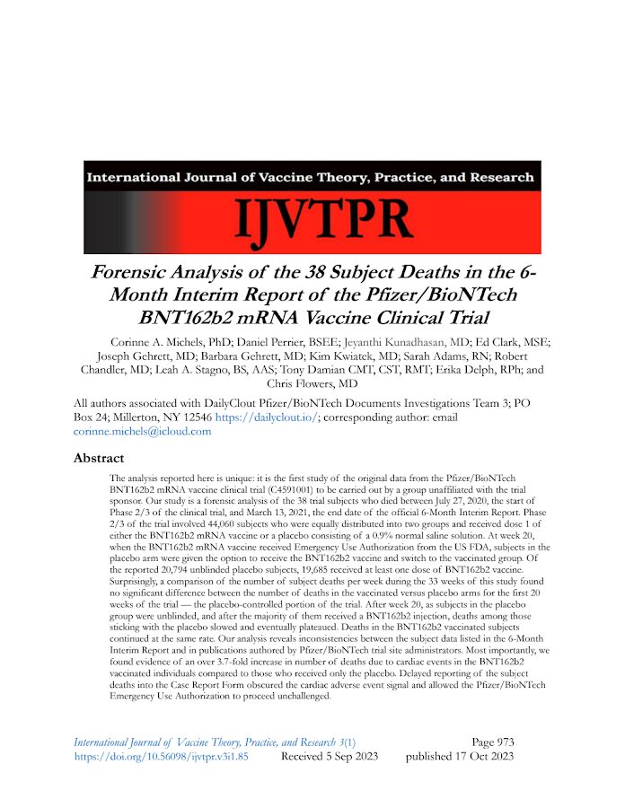 IJVTPR- Forensic Analysis of the 38 Subject Deaths in the 6-Month Interim