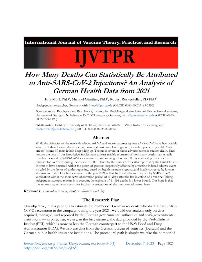 IJVTPR – How Many Deaths Can Statistically Be Attributed to Anti-SARS-CoV-2 Injections?