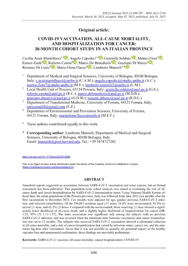 EXCLI Journal – COVID-19 VACCINATION, ALL-CAUSE MORTALITY, AND HOSPITALIZATION FOR CANCER
