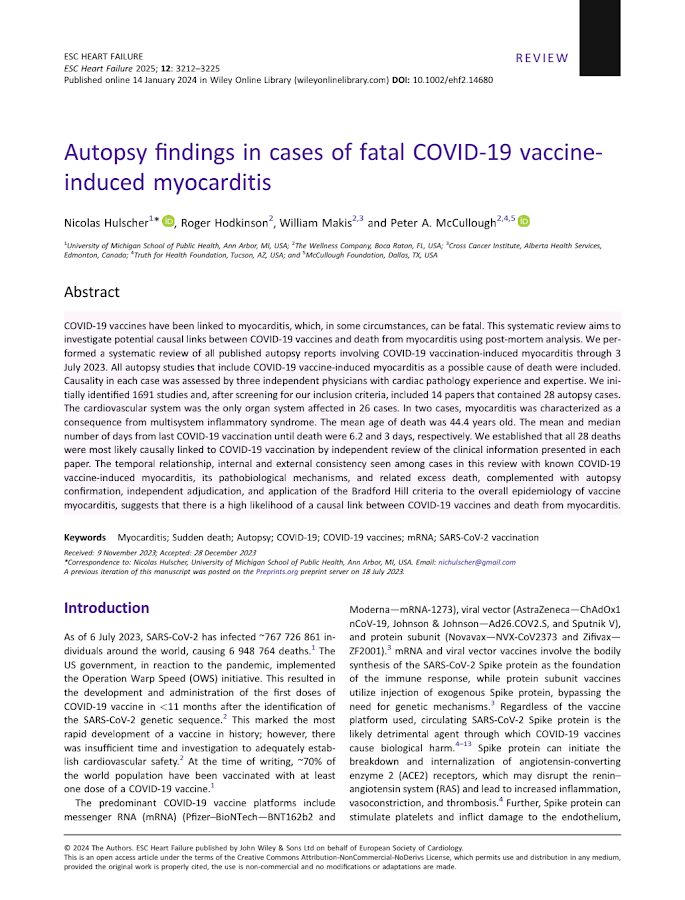 ESC heart failure – Autopsy findings in cases of fatal COVID‐19 vaccine‐induced myocarditis