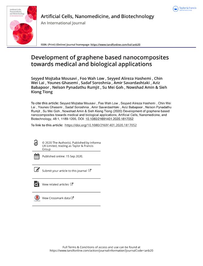 Development of graphene based nanocomposites towards medical and biological applications